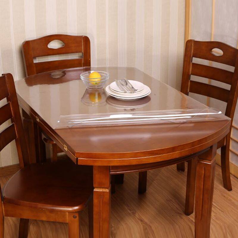 pvc soft glass coffee table mat waterproof and oil-proof disposable tablecloth oval tablecloth folding table special placemat