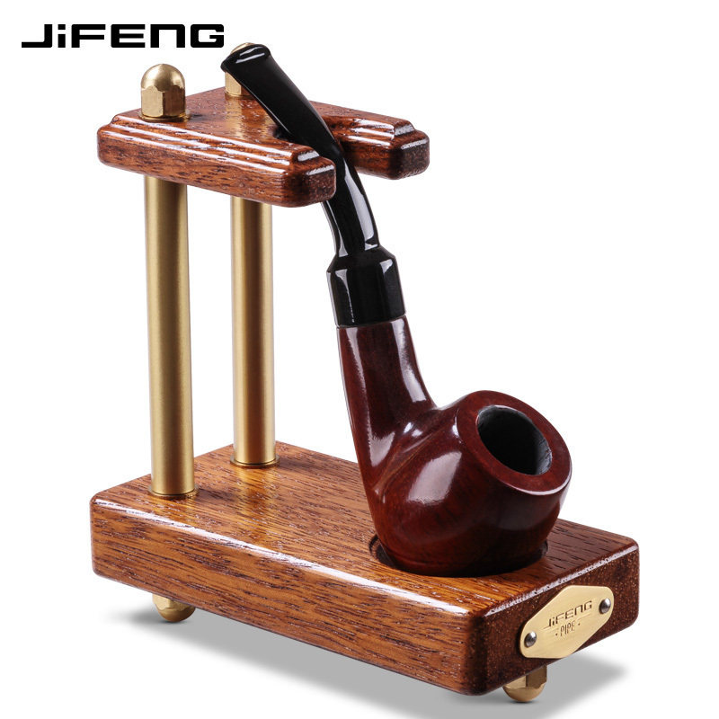 jiffeng monsoon smoke bucket rack light solid wood copper column vertical multi-smoking bucket seat tobacco rack JF-YDJ-001