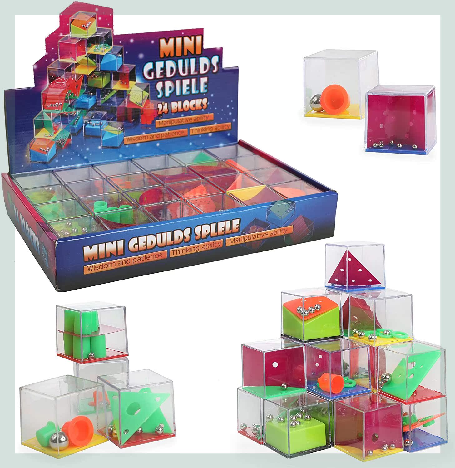 IQ Toys Maze Squarees 24 Piece Assorted 3D Brain Teaser Puzzl