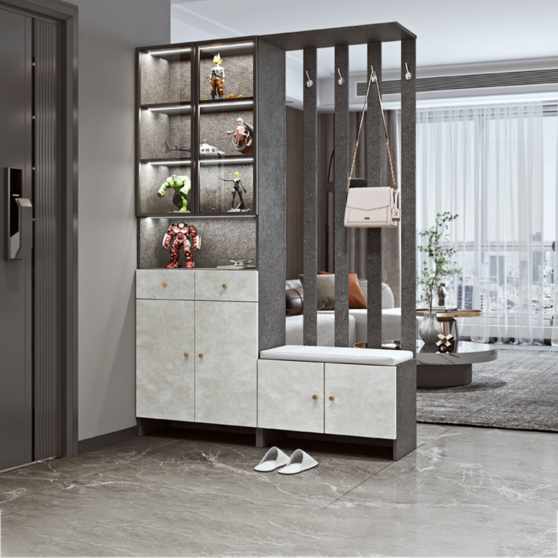 XUAN GUAN CABINET SHOES CABINET INTEGRATED BY WALL LIVING ROOM CUBICLE SCREEN DECORATIVE CABINET LIGHT AND LUXURIOUS MODERN MINIMALIST DOORWAY ROOM WINE CABINET