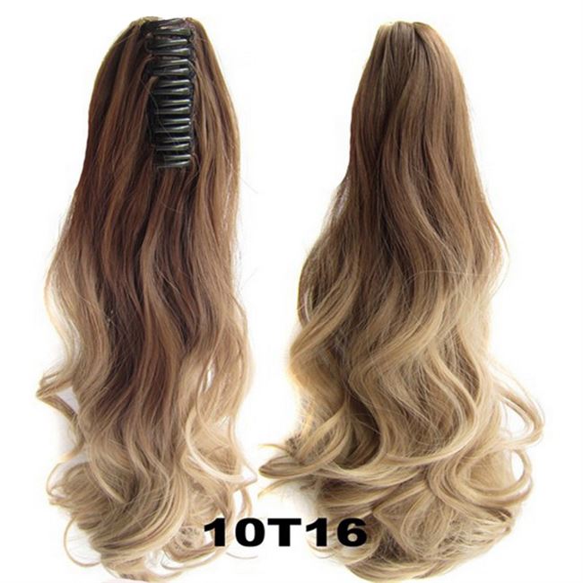 50cm wig fashion gradient curly hair ponytail colorful jie fa pian highlighting color highlights gripper cauda equina