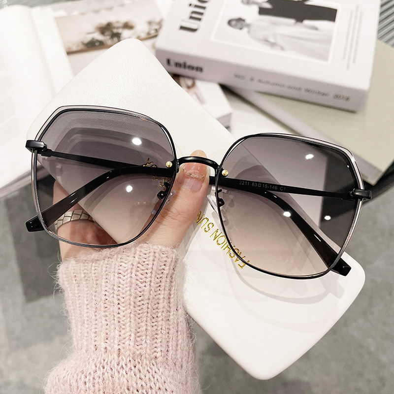 2025 New Trendy Brown Sunglasses for Women, Summer Sun Protection, Uv Protection, Sunglasses for Big Faces, Slimming, High-End Feel