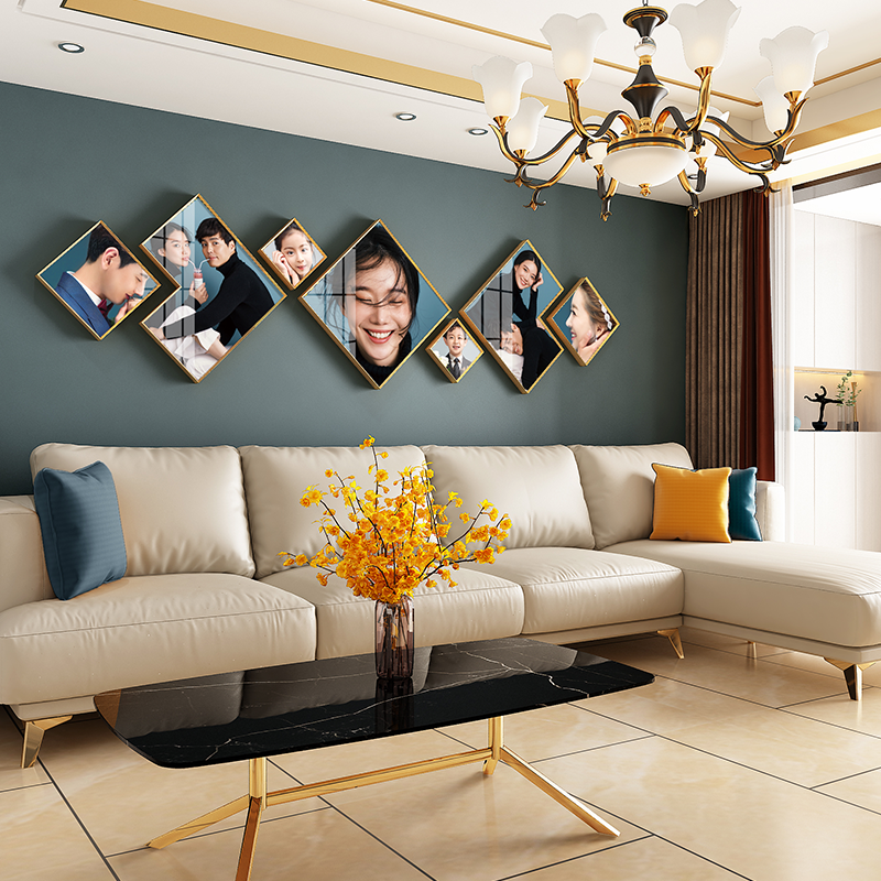 Photo wall decoration photo frame wall free hole hanging wall combination living room background bedroom creative personality photo album photo wall