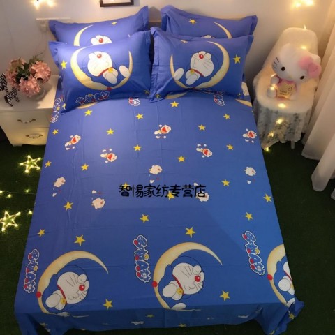 Hello Kitty phim hoạt hình mèo HelloKitty trẻ em bông giường ngủ ở một gia đình bốn ký túc xá sinh viên - Bộ đồ giường trẻ em 	bộ chăn ga gối quây cũi cho bé	