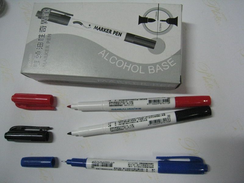 Male Lion Singular Pen 680 Double Head Oily Debit pen RoHS SGS halogen eco-friendly report