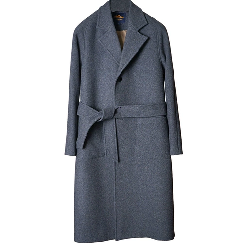 Сверхдлинное длинное шерстяное ретро демисезонное шерстяное пальто, длина макси, свободный крой