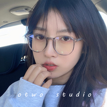 Net red transparent can be matched with myopia frame womens ins big face thin Korean version of the tide retro fashion without blue light