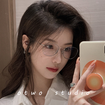 Ultra light gold frame glasses myopia can be equipped with a small face student eye protection blue light glasses frame Korean tide