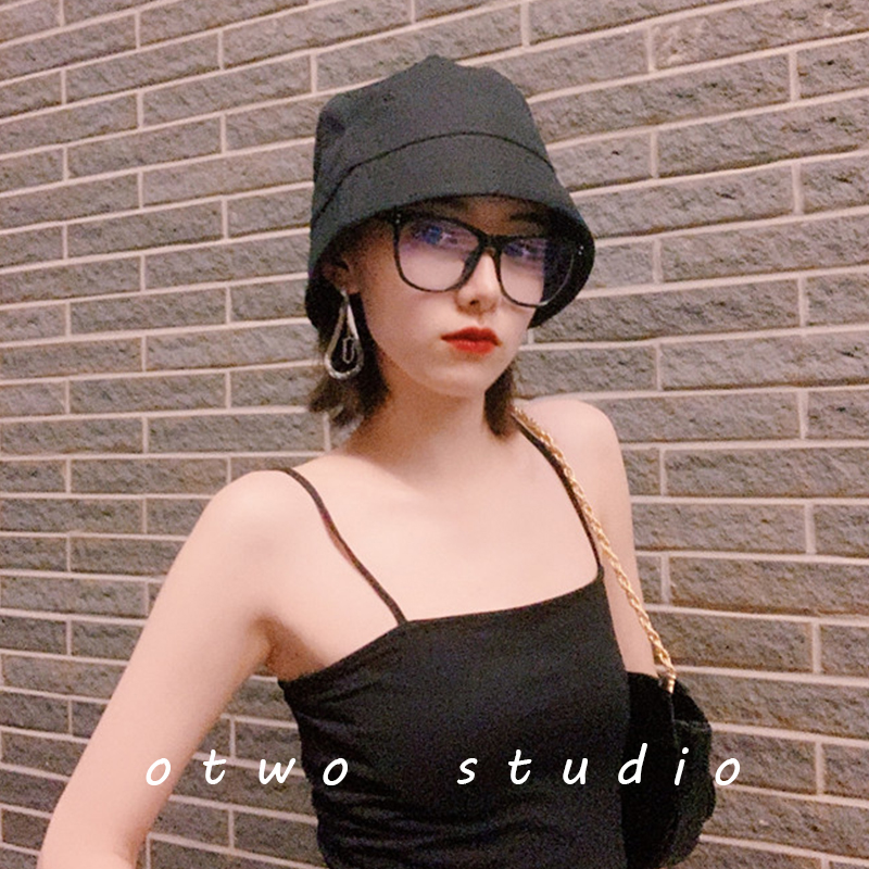 Oxygen II classmates black frame thick frame glasses square mesh red identical anti-blue light goggle frame big face woman slim minimalist