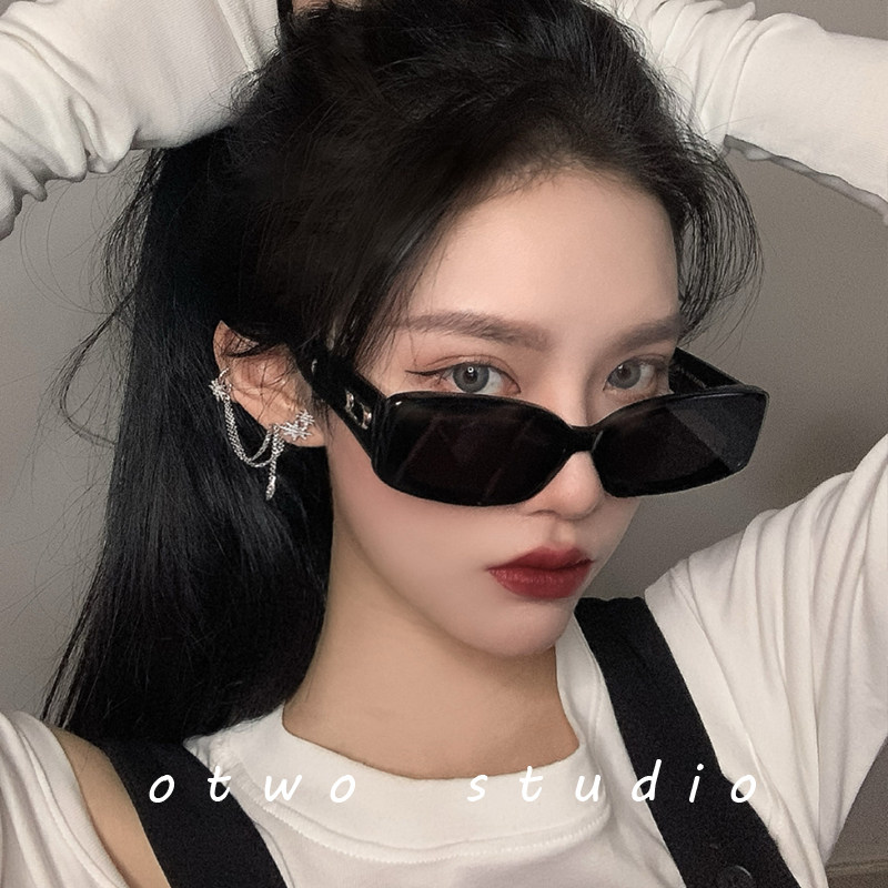 European and American cat eye sunglasses women's hip-hop male Korean version Chauder Spicy Girl with small face The retro square sunglasses