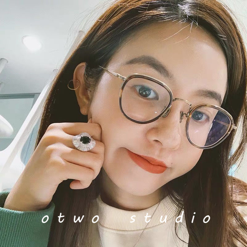 Zhang Dayi's same style glasses oval male BAO WEN glasses frame female tortoiseshell retro plain mirror net red with myopia