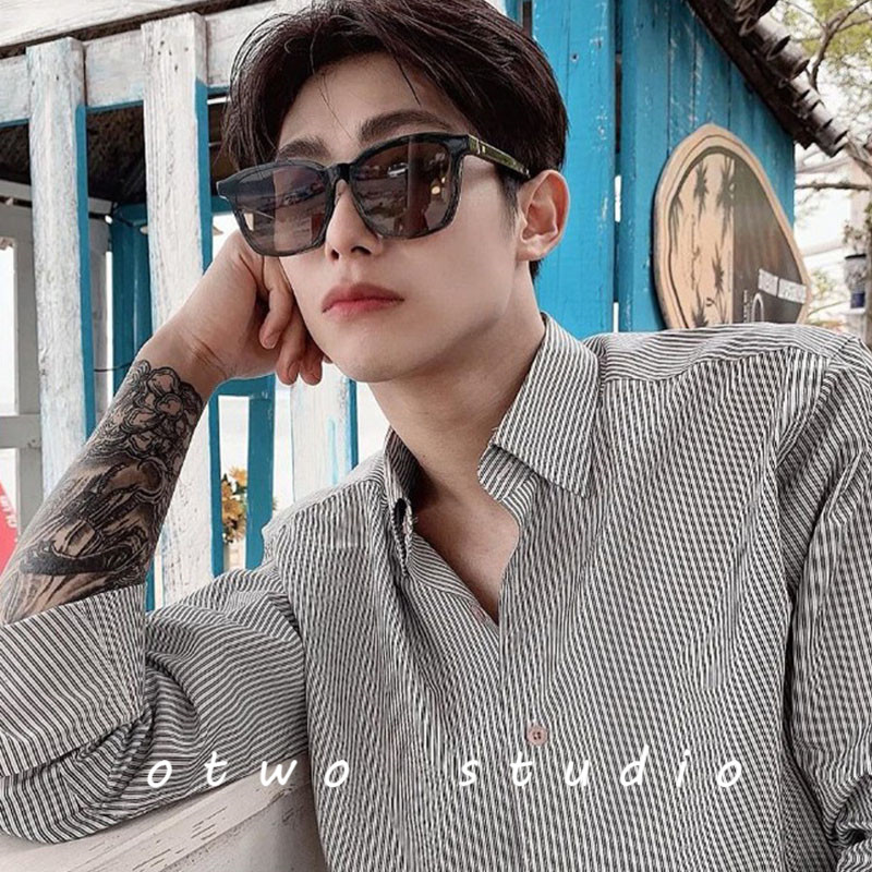 Box Sunglasses with a thin Han version of the female and male tide can be equipped with degree myopia sunglasses anti-UV rays