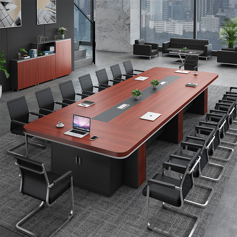 Office furniture conference table long table simple modern rectangular large negotiation table and chair combination workbench training table