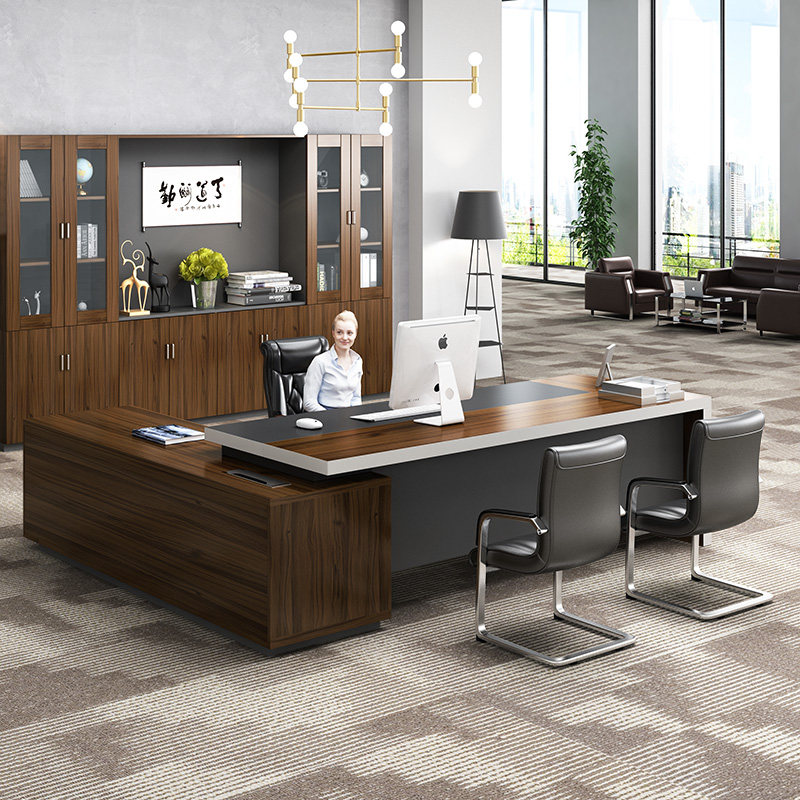 Boss table is simple modern large - desk desk and chair combination Atmospheric president table manager desk office furniture