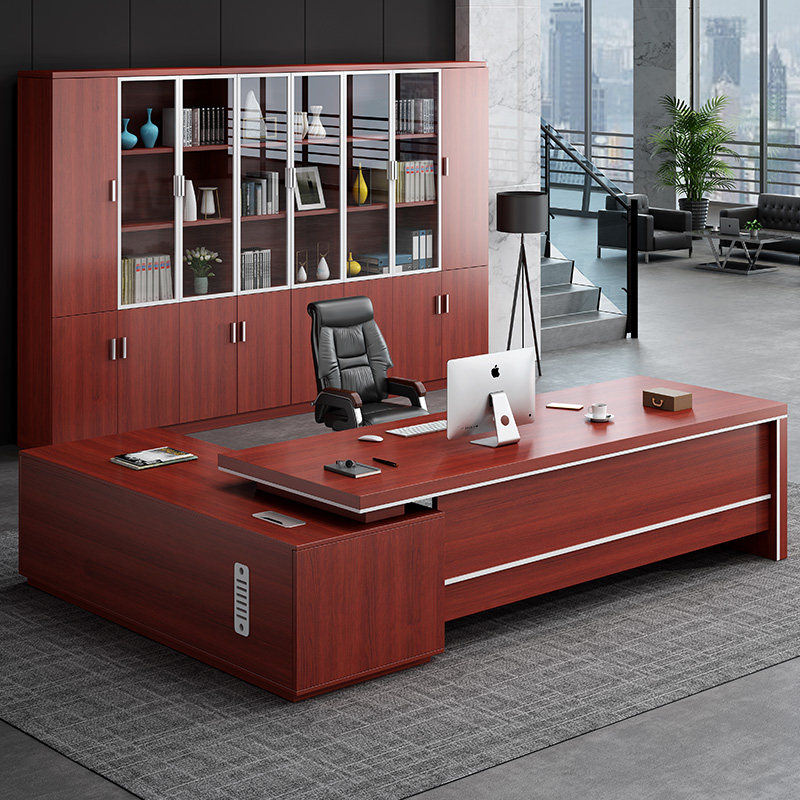 Office Furniture Owner Table Brief Modern Big Bandae Single Desk Chair Portfolio President Desk Manager Desk-Taobao