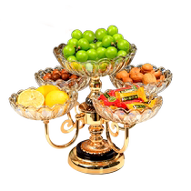 European crystal glass multi-layer rotating creative Internet celebrity fruit plate snacks dried fruit candy plate home living room coffee table