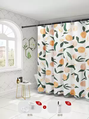 High-grade shower curtain set non-perforated thickened waterproof and mildew-proof shower room bathing Nordic dressing room partition curtain door curtain