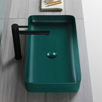 Dark green table basin matte washbasin household washbasin balcony bathroom square ceramic wash basin