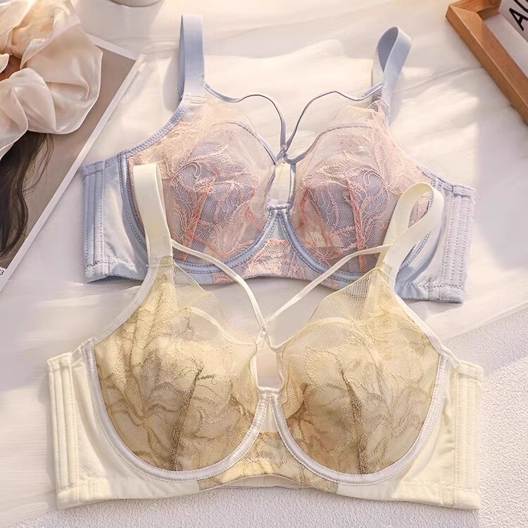Underwear for Women with Large Breasts, Lace Ultra-Thin Soft Underwire Bra, Summer Breast-Retracting Anti-Sagging Bunny Ears Bra Underwear for Women with Large Breasts, Lace Ultra-Thin Soft Underwire Bra, Summer Breast-Retracting Anti-Sagging Bunny Ears Bra