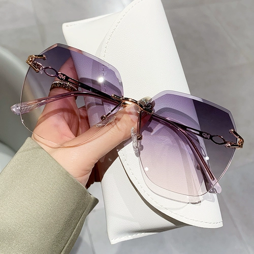 2025 Новый стиль безграничные квадратные рамки солнцезащитные очки для женщин Модное ультрафиолетовое ультрафиолетовое ультрафиолетовое излучение.