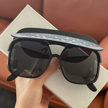 Same Style Flip-Top High-End ins Polarized Sunglasses for Men and Women, Anti-Uv Sunglasses, Eye Protection, Large Frame Slimming Glasses