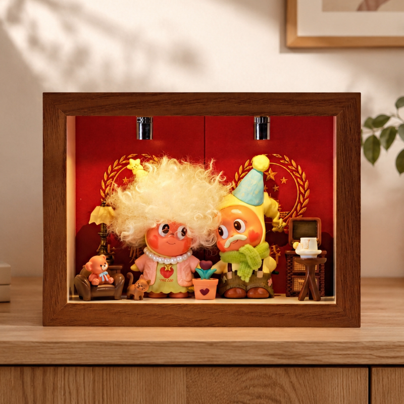 Bubble Mart Star People Photo Frame Display Box Wedding Gift Box Wedding Scene Decoration Storage Desktop Ornament Gift
