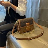 Сумка через плечо, универсальная цепь, из натуральной кожи, в корейском стиле, премиум класс