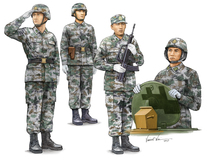 Trumpeter assembled soldier model 00431 Chinese chariot soldier (with camouflage suit water paste)
