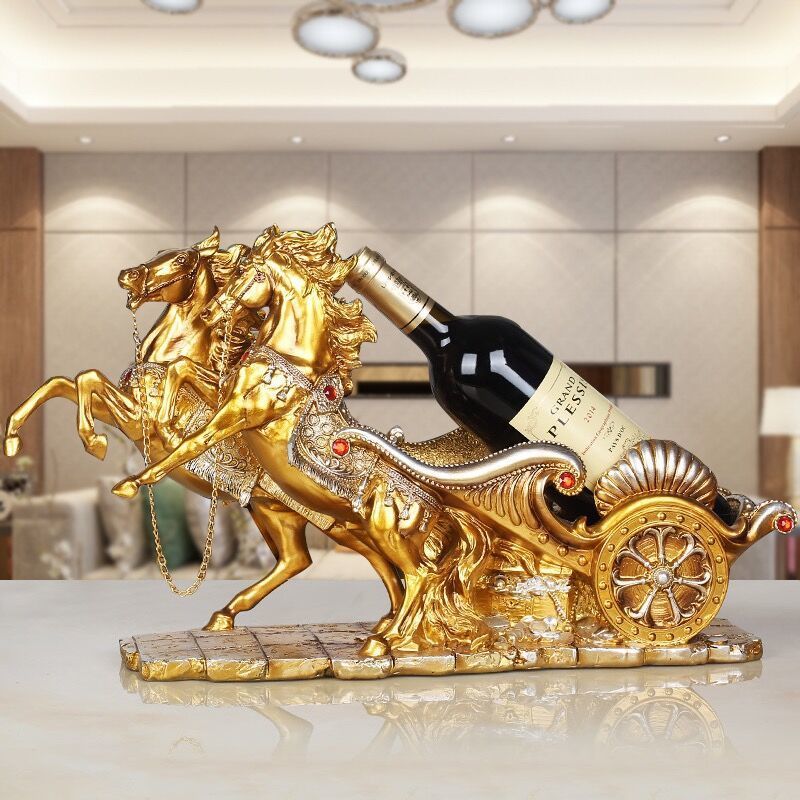 Red Wine Rack Pendulum Pieces Horse Creative Home Bots Shelf Furnishing Crafts European-style Living Room Wine Cabinet Decorations Hem-Taobao