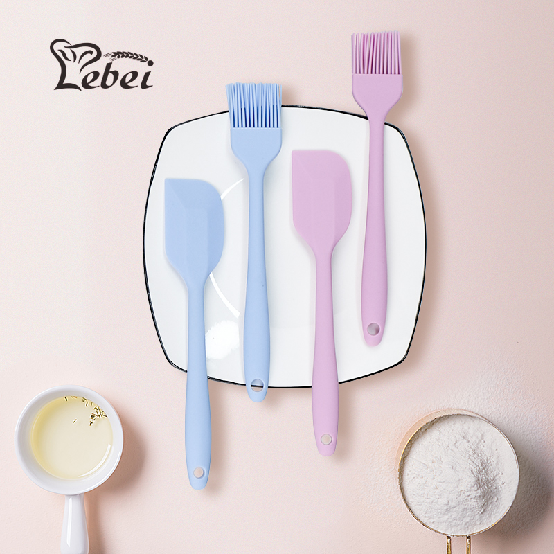 Le baked silicone scraper baking scraper high temperature resistant integrated cream spatula cake shovel barbecue brush oil brush