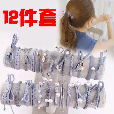 (Crazy grab 12-piece set)Korean hair ring Hair ring rubber band hair rope Sen women's simple tie hair ponytail headdress