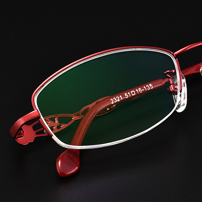 Equipped with anti-blue anti-radiation glasses flat light computer mobile phone eye protection anti-ultraviolet semi-frame myopia glasses female