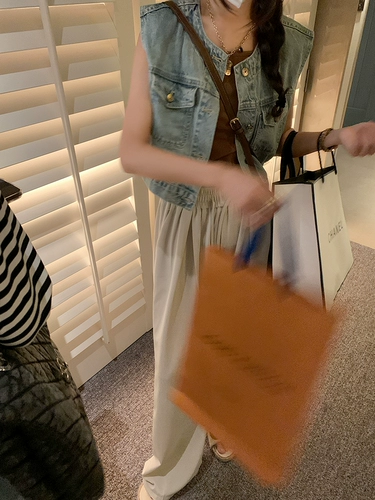 Джинсовый жилет, летняя ретро короткая куртка для отдыха без рукавов