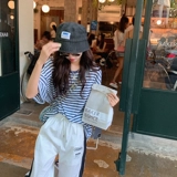 Летняя тонкая длинная брендовая футболка с коротким рукавом для отдыха, оверсайз, средней длины, с вышивкой