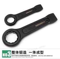 Heavy-duty percussion wrench straight handle single-head opening plum blossom wrench 24 30 32 36 41 46 150mm