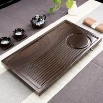 Household tea set tea tray porcelain stone tray tea table tea tray water storage tray solid wood simple Chinese retro style