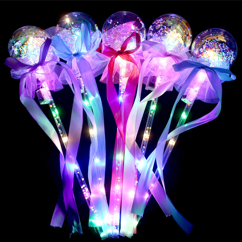 New bow magic star fairy flash stick luminous wave ball night market stalls selling small toys