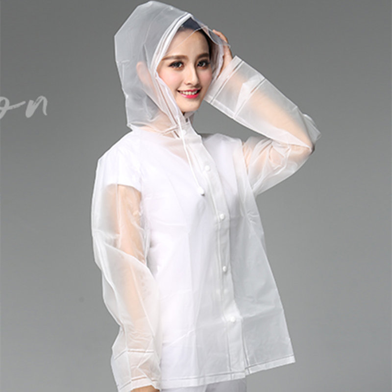 Fashionable Short Raincoat Single Piece Top for Adults, Men and Women, Large Brim, Water Play Waterproof Clothing, Transparent Non-Disposable Rain Poncho