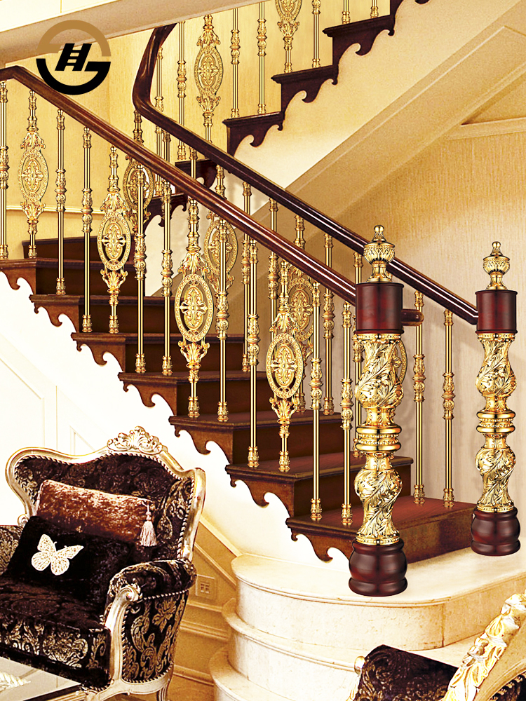 (Aubangma) European-style stair column home aluminum alloy guardrail railing duplex rotating villa stair handrail