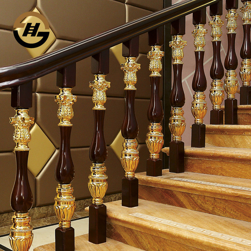 (Obonma) European style villa stair handrail indoor railing high-end stair guardrail aluminum alloy double guardrail