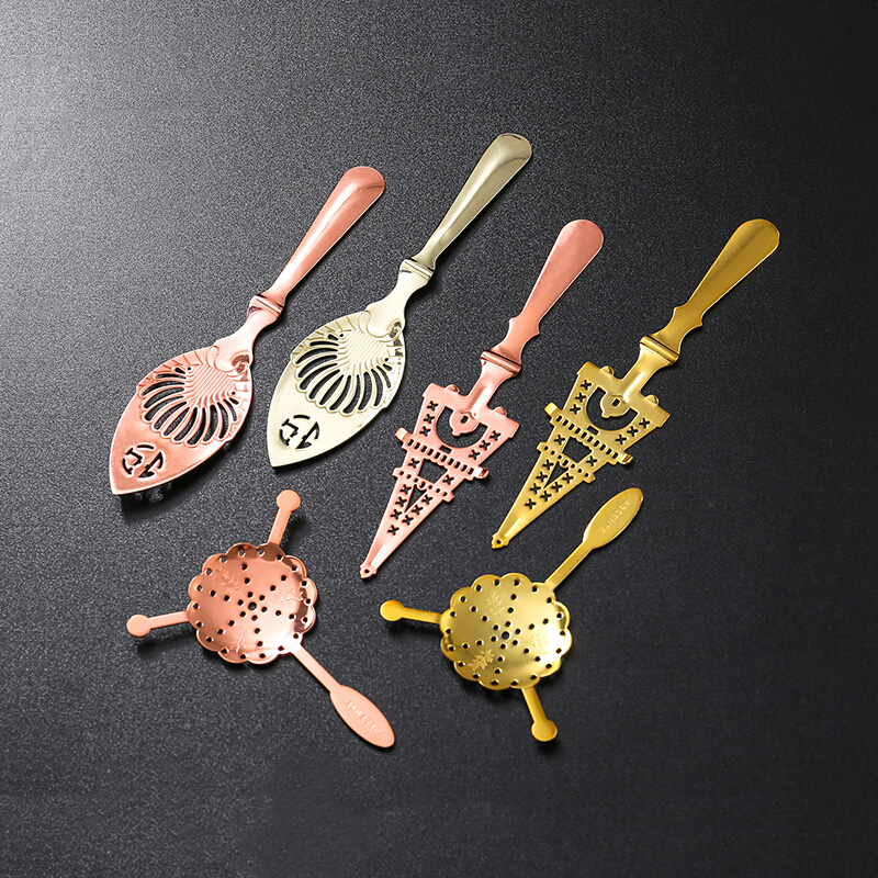 Bar 304 Stainless Steel Bitter Ai Wine Spoon Bar Bitter Spoon Square Sugar Leaking Spoon Home Filter Creative Bitter Elspoon