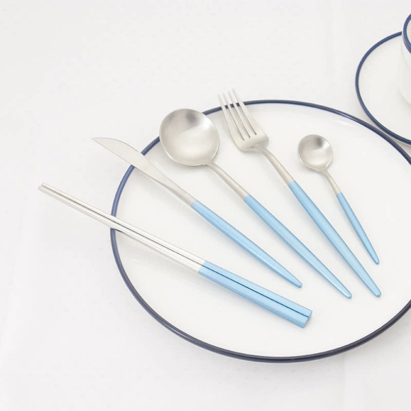 Portuguese Western Dining Steak Knife Fork Cutlery Cutlery 23 Four Pieces Full Suit 304 Stainless Steel Soup Spoon Chopsticks Sweet Fork