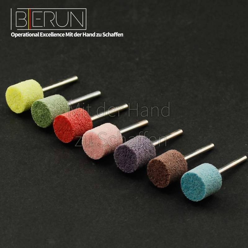 Imported nylon wheel cloth wheel grinding head vegetable melon grinding head cylindrical fibre unwoven cloth polished wheel 3mm shank