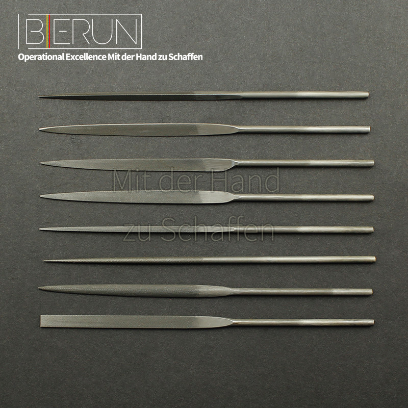 Imported precision fine-tooth plastic 3x140 assorted file set jewelry trimming semi-circular triangle square file willow leaves