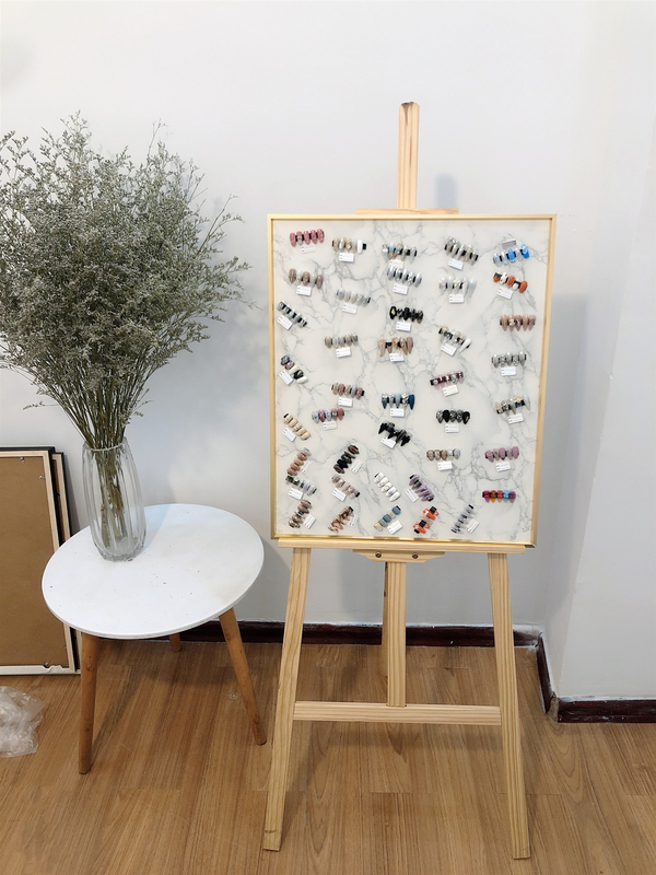 Trendy Nail Display Stand, Gold Marble Photo Frame, Floor-Standing Style, Tiktok Same Model, Magnetic Strip Nail Polish Color Board