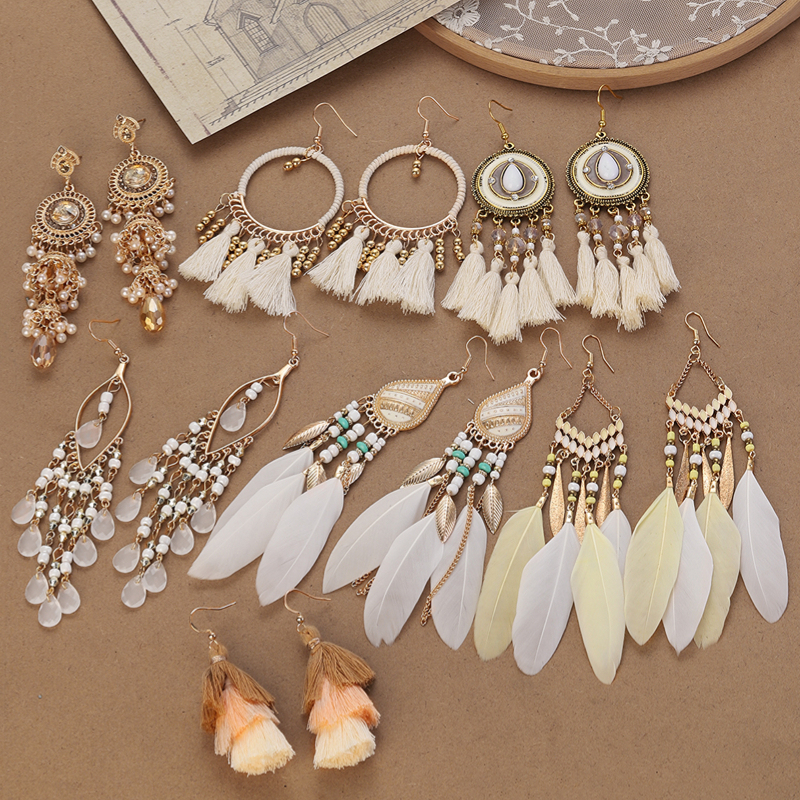 Ethnic Style Earrings 2026 New Popular Niche Design Light Luxury High-End Vintage Bohemian Earrings for Women