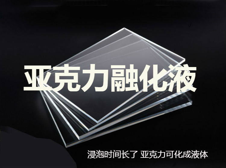 Melting of PMMA sheet with dissolved liquid dissolved liquid in crystalline melting liquid