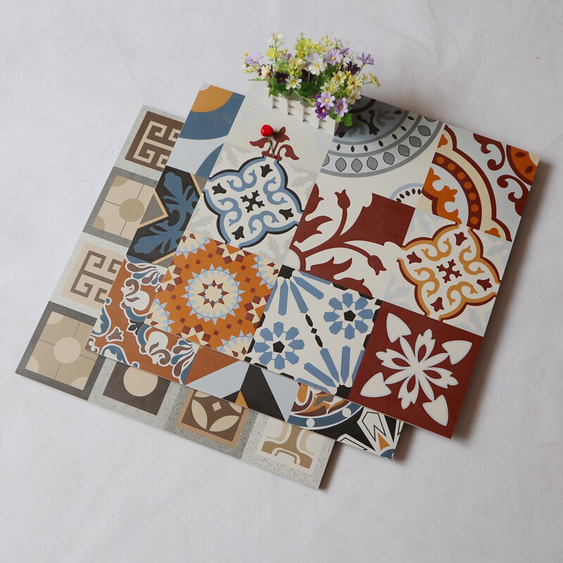Antique tiles 600x600 living room dining room kitchen non-slip floor tiles art background wall tiles colorful parquet tiles