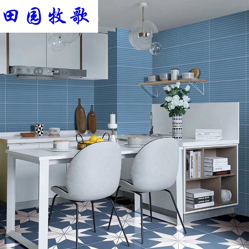 Nordic wave pattern color macaron tile 300x600 living and dining room background wall brick balcony kitchen wall brick