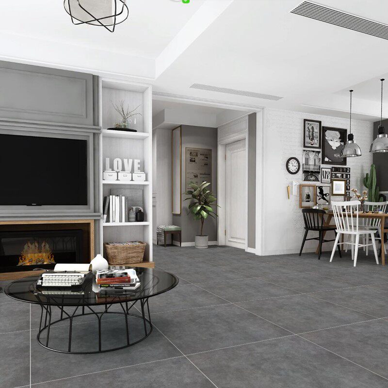 Gray antique tiles 800x800 living room floor tiles kitchen wall tiles 600x600 matte non-slip cement floor tiles